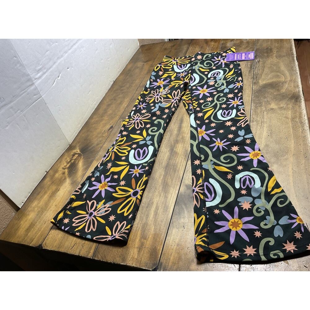 NWT POP Fit XL High Rise Flora Bootcut Pull On Leggings / Pants Multicolor - Picture 6 of 9